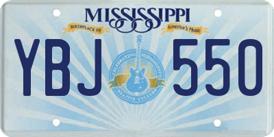 MS license plate YBJ550