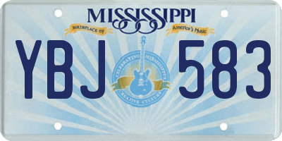 MS license plate YBJ583