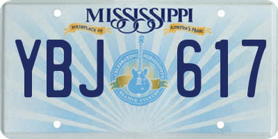 MS license plate YBJ617