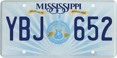 MS license plate YBJ652