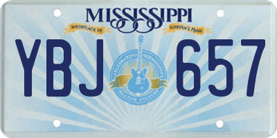 MS license plate YBJ657