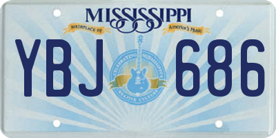 MS license plate YBJ686