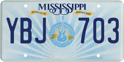 MS license plate YBJ703