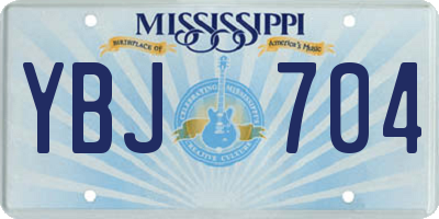 MS license plate YBJ704