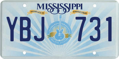 MS license plate YBJ731