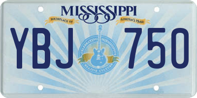 MS license plate YBJ750