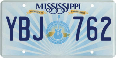 MS license plate YBJ762