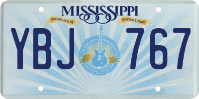 MS license plate YBJ767