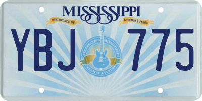 MS license plate YBJ775