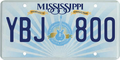 MS license plate YBJ800