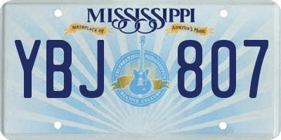 MS license plate YBJ807