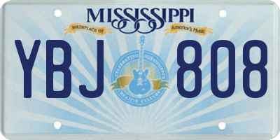 MS license plate YBJ808