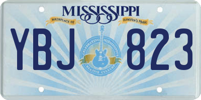 MS license plate YBJ823