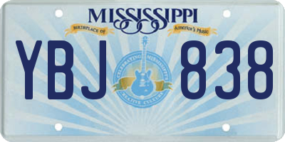 MS license plate YBJ838