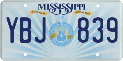 MS license plate YBJ839