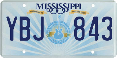 MS license plate YBJ843