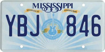 MS license plate YBJ846