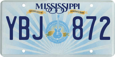 MS license plate YBJ872