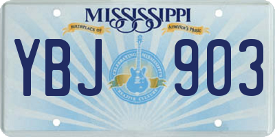 MS license plate YBJ903