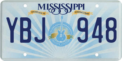 MS license plate YBJ948