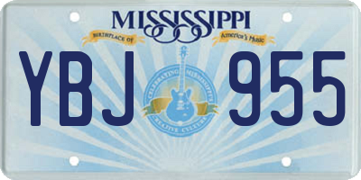 MS license plate YBJ955