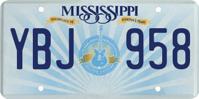 MS license plate YBJ958