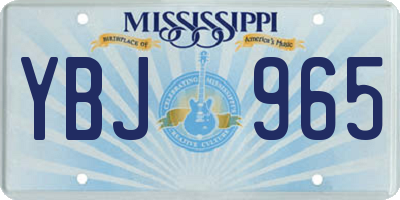 MS license plate YBJ965