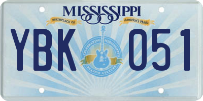 MS license plate YBK051