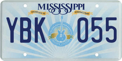 MS license plate YBK055