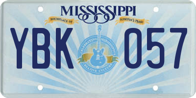 MS license plate YBK057