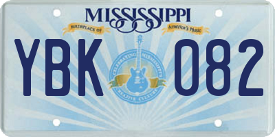 MS license plate YBK082