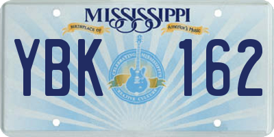MS license plate YBK162