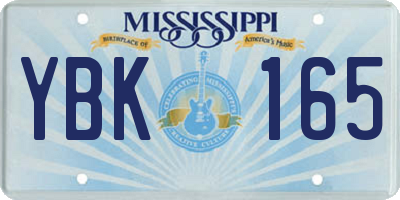 MS license plate YBK165