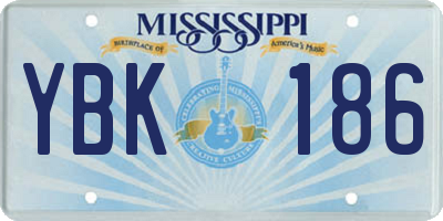 MS license plate YBK186