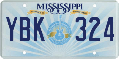 MS license plate YBK324