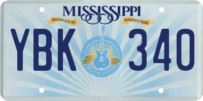 MS license plate YBK340