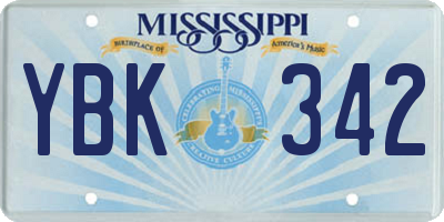 MS license plate YBK342