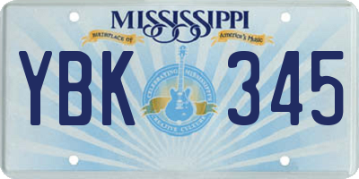 MS license plate YBK345
