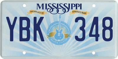 MS license plate YBK348