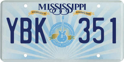 MS license plate YBK351