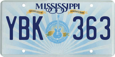 MS license plate YBK363