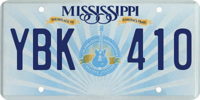 MS license plate YBK410