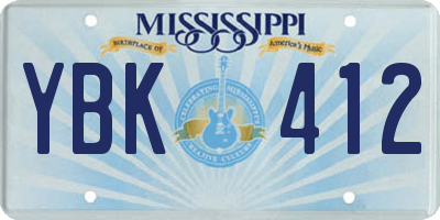 MS license plate YBK412