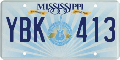 MS license plate YBK413