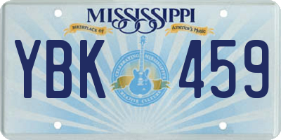 MS license plate YBK459