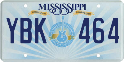 MS license plate YBK464
