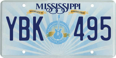 MS license plate YBK495