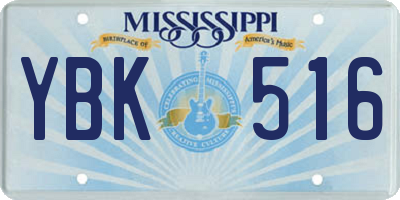 MS license plate YBK516