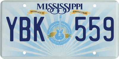 MS license plate YBK559