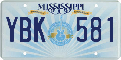 MS license plate YBK581